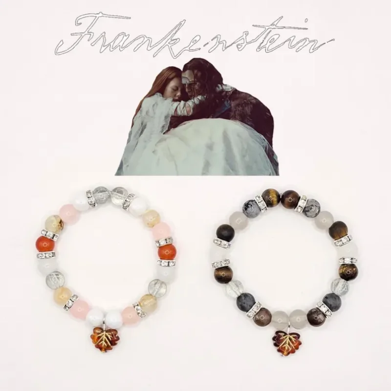 Pulseras de cuentas de amistad a juego hechas a mano de Frankenstein y Elizabeth Guillermo Del Toro Y2k joyería amante