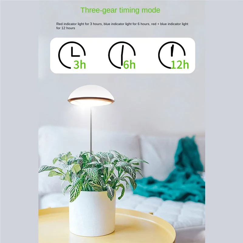 Luci ABPQ-Grow, luce per piante a LED a spettro completo, altezza regolabile con timer di accensione/spegnimento automatico 3/6/12 ore, 4 luminosità dimmerabili