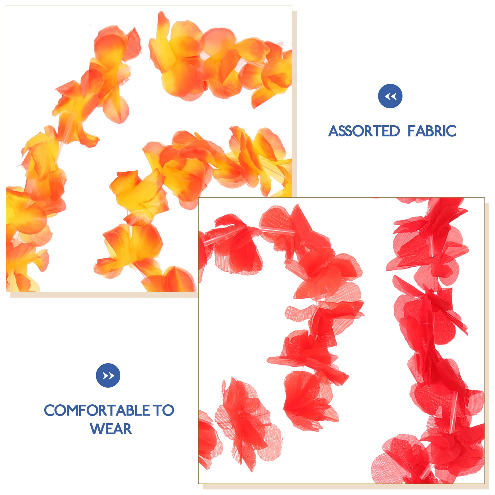 

4pcs Flower Necklace Set Hawaii Garland Accessories Hawaiian Leis for Party Photo Wedding Decoration Luau Garlands