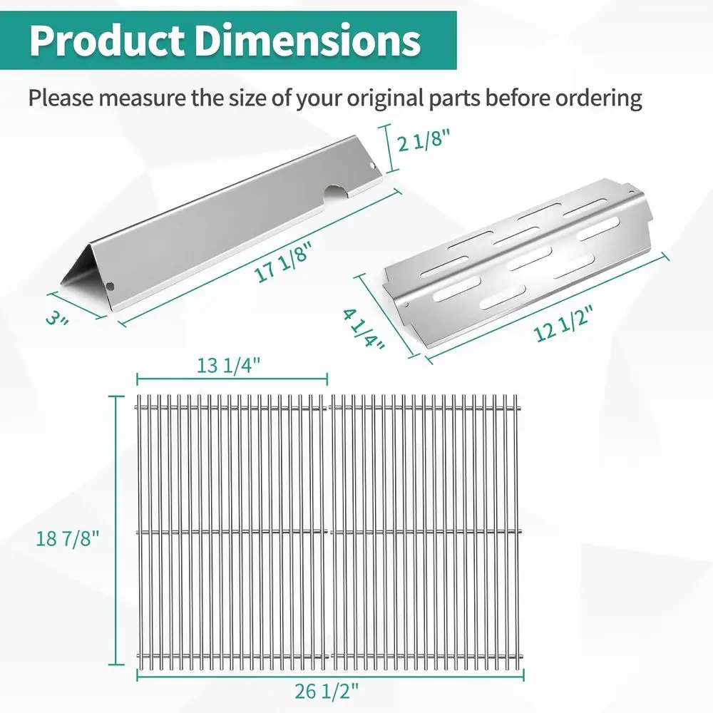 قطع غيار شواية ويبر جينيسيس 2: 66032 قضبان نكهة، 66095 شبكة، 66795 عاكس حرارة للموديلات E-310، E-315، E-32 #2