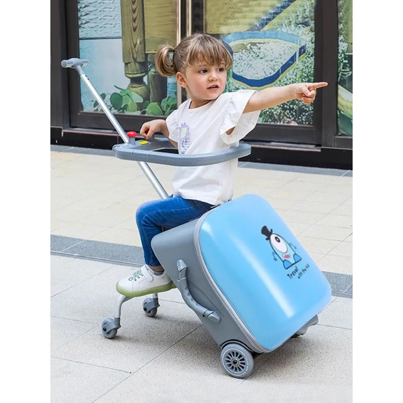 Luggage Children can sit with guardrail 2026 new boys and girls baby suitcase 20 inch boarding case with baby