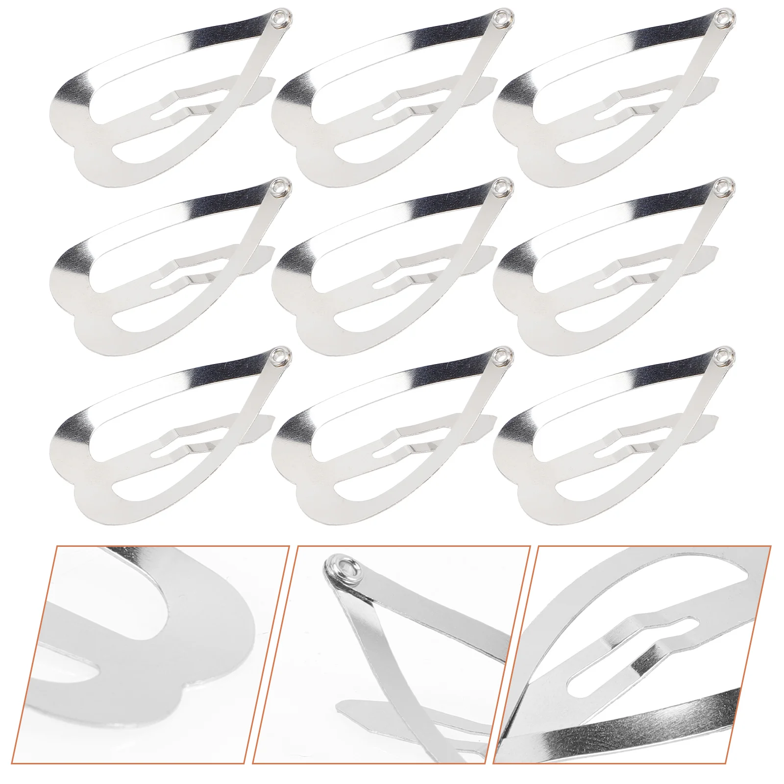 

100pcs Heart 3CM Clip For Thick Nickel Clips For Thick Hair Color Women Kawaii Hair Accessories Wedding Decorations