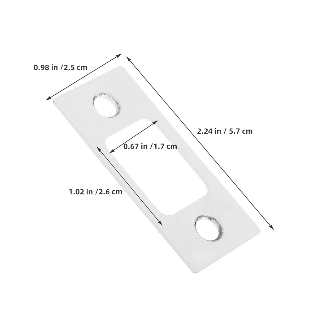 2pcs Lock Latch Guide Plate Stainless Steel Corner Strike Plate For Wooden Doors Home Office Security Door Hardware Backplate