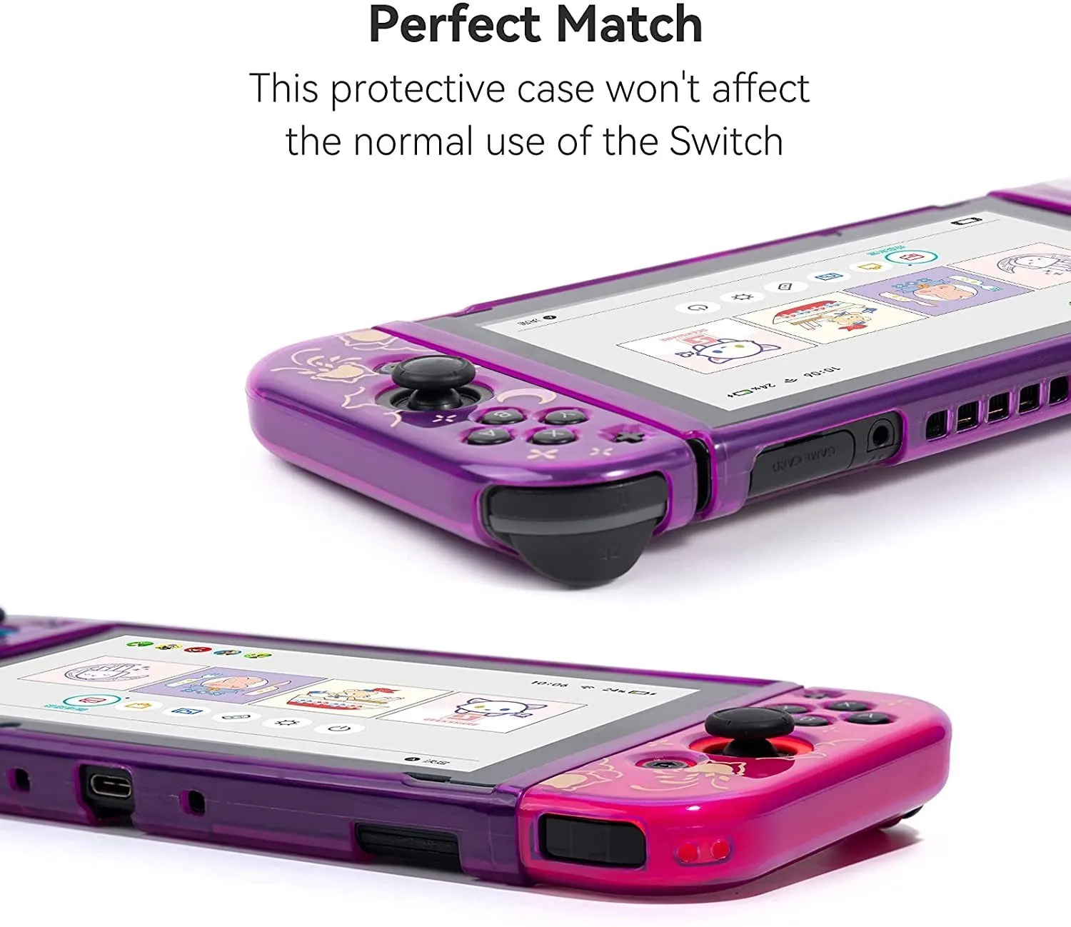 GeekShare medusa violeta nintendo switch escudo ns capa protetora completa split tpu caso macio para nintendo interruptor acessórios