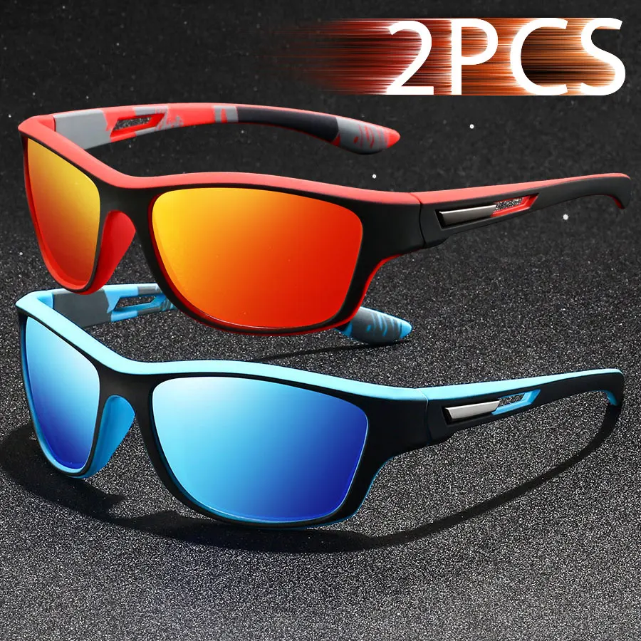 2 قطعة نمط خمر الموضة الدراجات نظارات شمسية رياضية الرجال النساء تشغيل الدراجات تسلق الجبال الرياضة رجل نظارات شمسية UV400