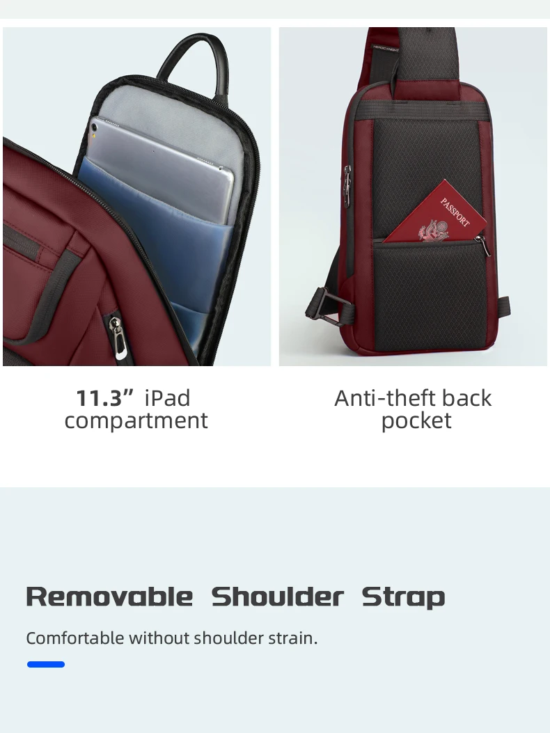 HK Multifunctional Business Chest Bag Waterproof and Scratch-Resistant Men’s Bag Lightweight High-End Fashionable Shoulder Bag