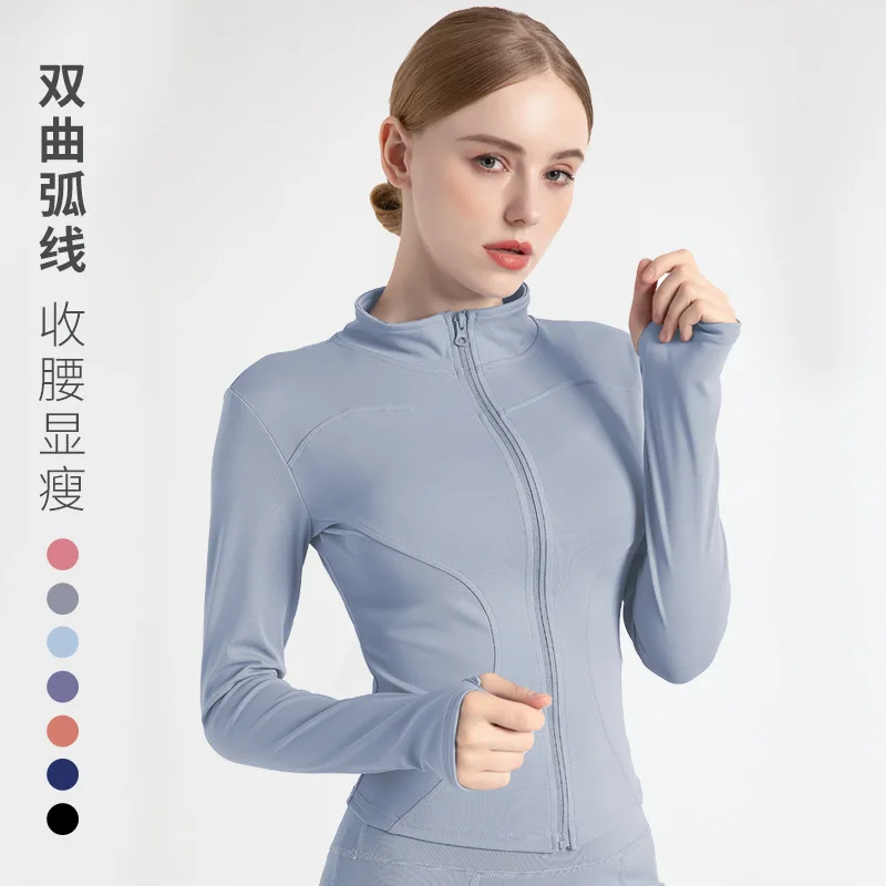 

Autumn And Winter Elasticity Zipper Running Workout Jacket for Women Long Sleeve Gym Quick-drying Yoga Train Jacket Sport Coat