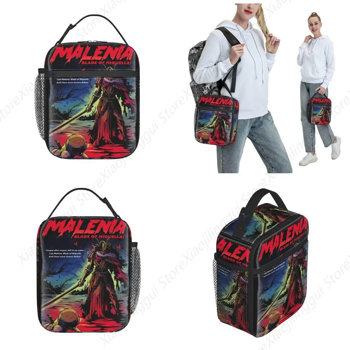 Insulated Lunch Bag Malenia Blade Of Miquella Merch Souls Gaming Food Box Fashion Cooler Thermal Bento Box For Outdoor