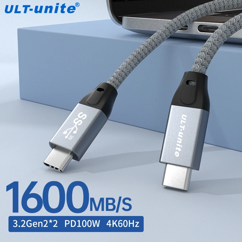 Cable USB 3,2 PD100W DE CARGA RÁPIDA, Cable de datos 4K tipo C a C, 20gbps, función completa, para teléfono, portátil, Huawei y Xiaomi