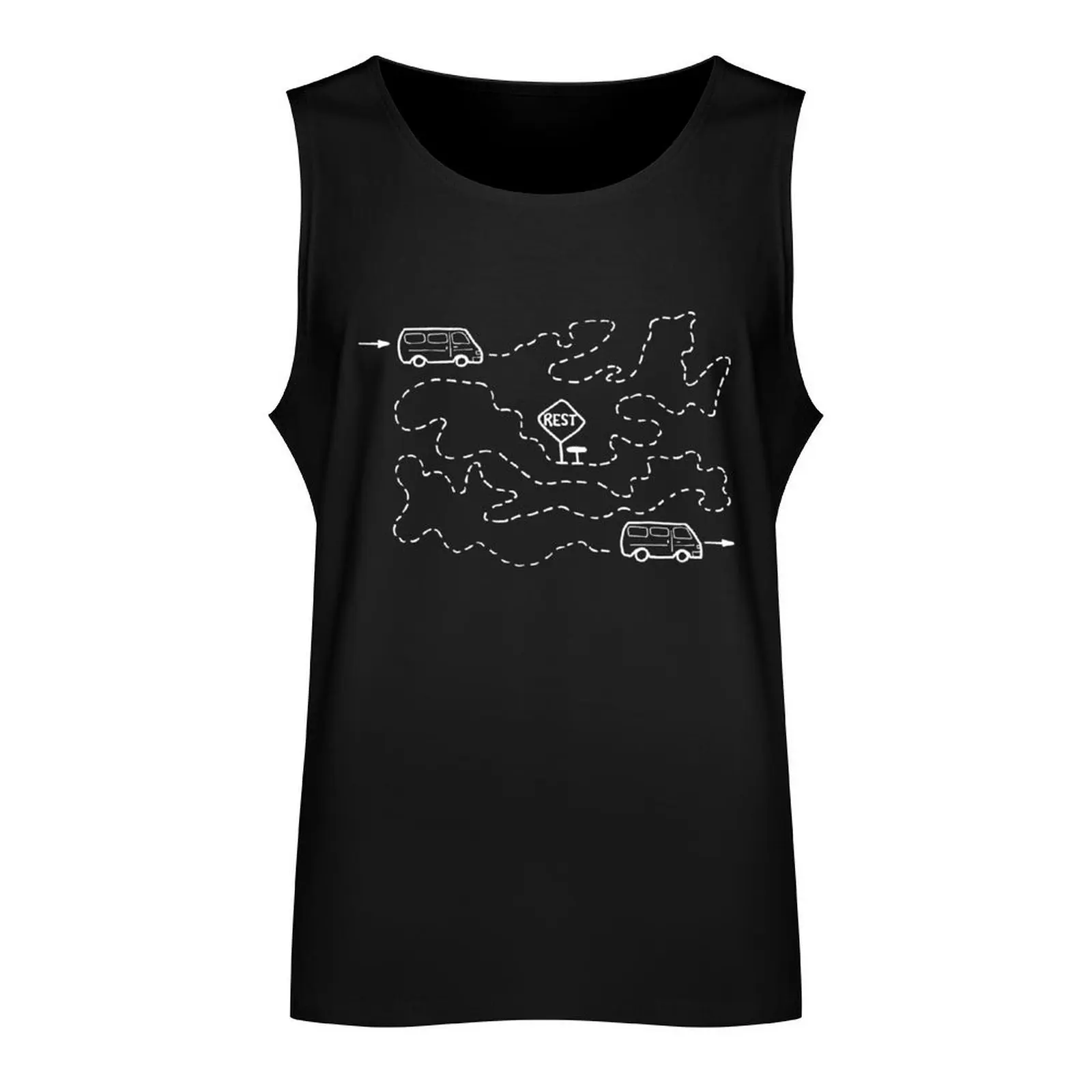 On the road van Tank Top sleeveless tshirts for men t shirt gym gym t-shirts