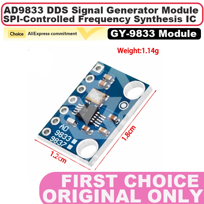 Module GY-9833 AD9833 Module générateur de signaux DDS |   Circuit intégré de synthèse de fréquence contrôlé SPI ​   AD9833BRMZ AD9833BRM AD9833