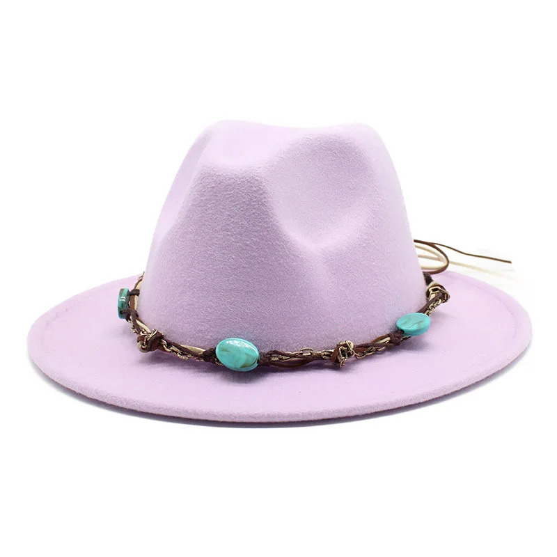 

2022 Emerald Western Style Hat Resin Accessories Fedora Hat Foreign Trade Cross Border European And American Wind Hair Hat