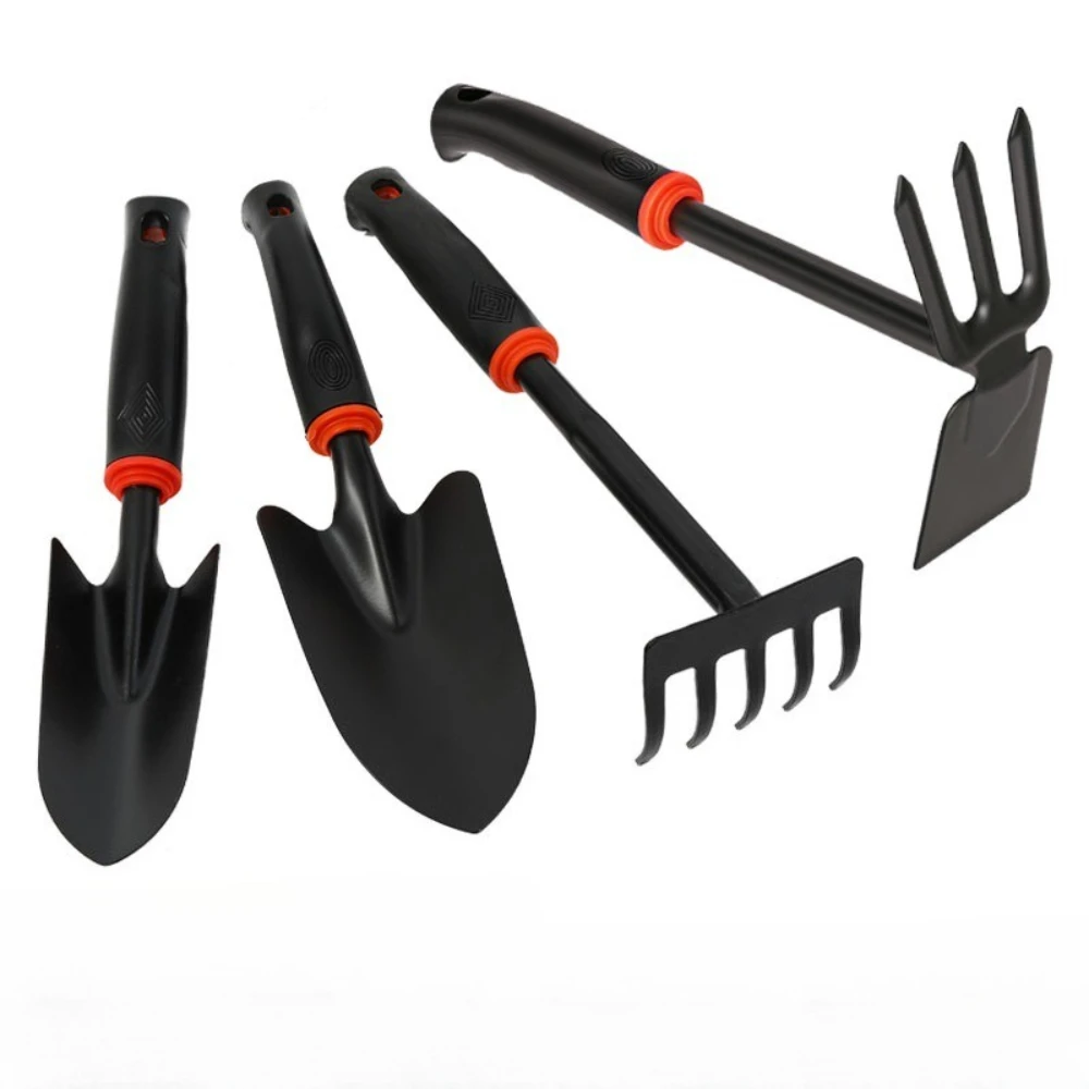 Heavy Duty Metal Garden Trowel Ergonomic Black Handle with Orange Trim for Planting Flowers Vegetables Home Garden Balcony Use