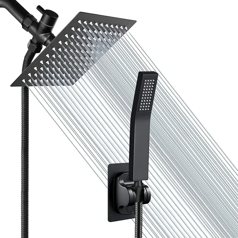 

8/10 Inch Black Shower Sets Luxury Rain Shower System with Hand Showerhead Bathroom Shower Mixer High Pressure Top Spray Set