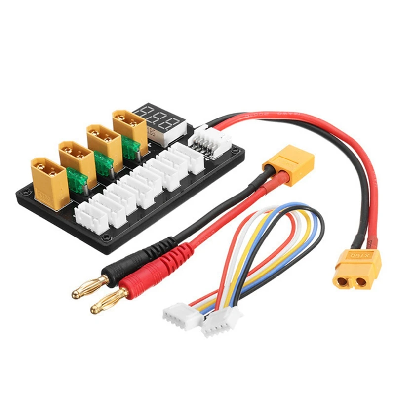 CEA 4CH Parallel Charging Board XT60 Banana Plug Connector For ISDT D2 Q6 SC-608 SC-620 Imax B6 Charger Lipo Battery Charging