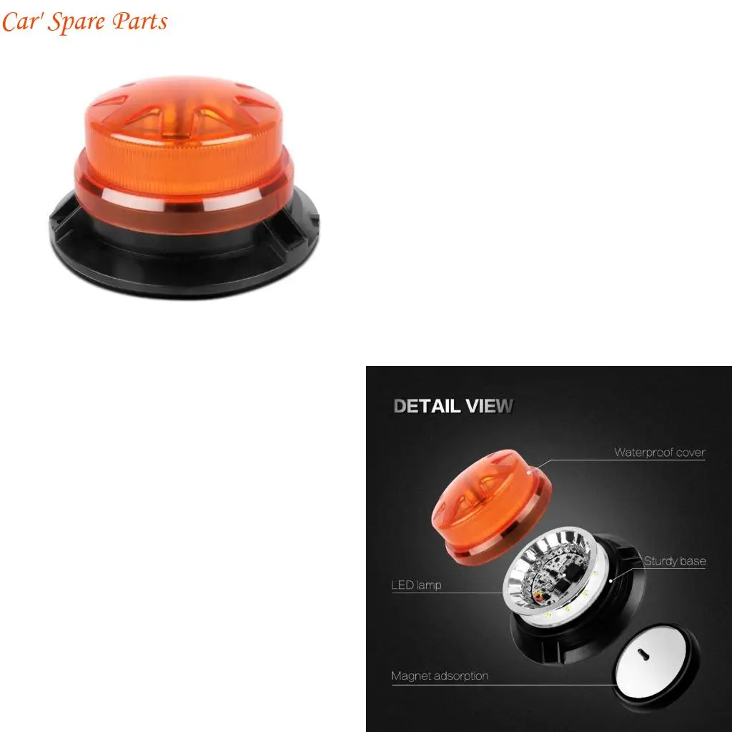 

Y4UA LED Beacon Warning Light 12V-24V Yellow Warning Light with for Car Forklift Tractor Golf Cart Trailer
