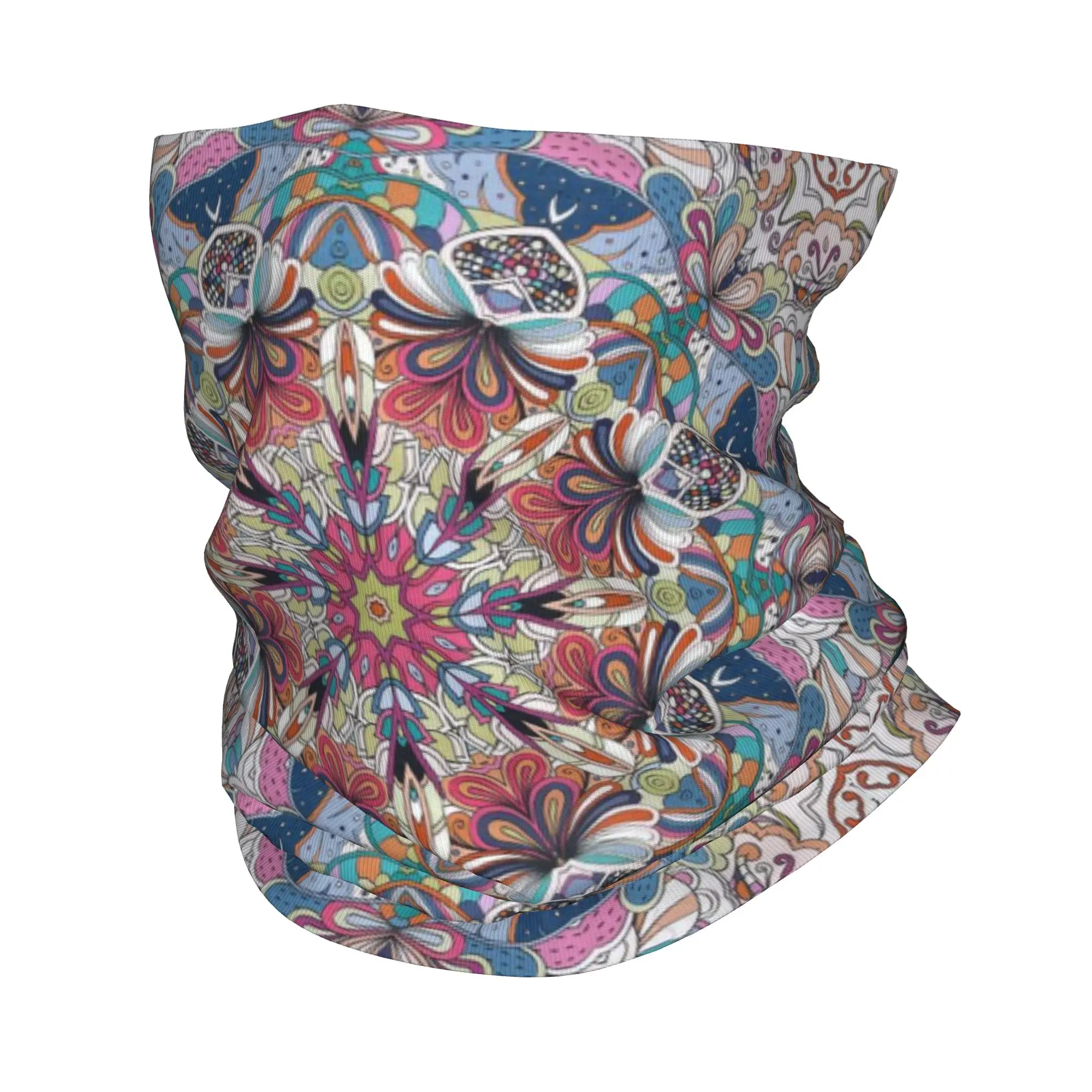 

Vibrant Floral Mandala Ethnic Print Bandana Neck Gaiter Printed Mask Scarf Cycling Scarf Hiking Fishing For Men Women Adult