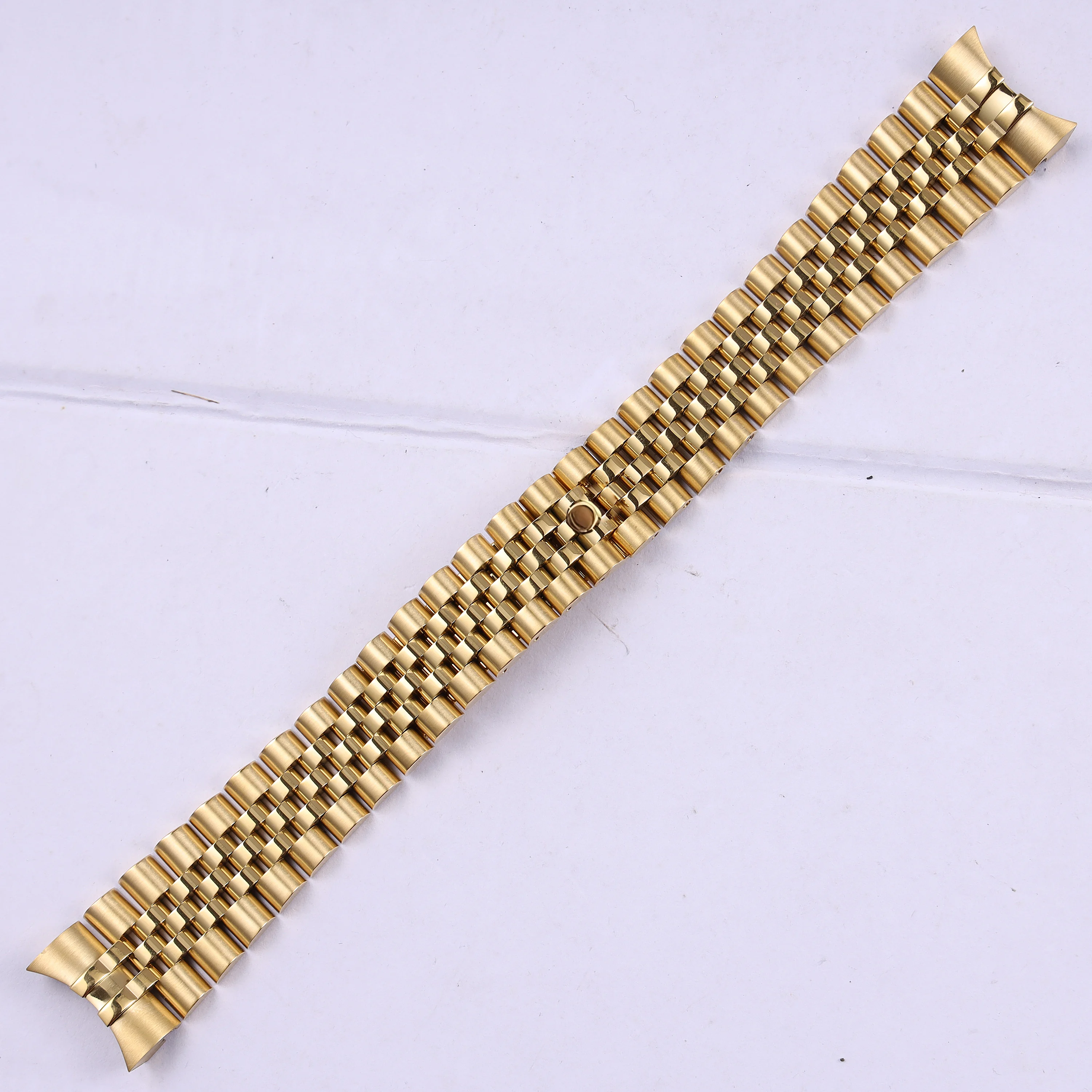 13 17 20 21mm Silver Gold Solid Stainless Steel Jubilee Watchband for Rolex Oyster Perpetual Date Metal Strap Bracelet