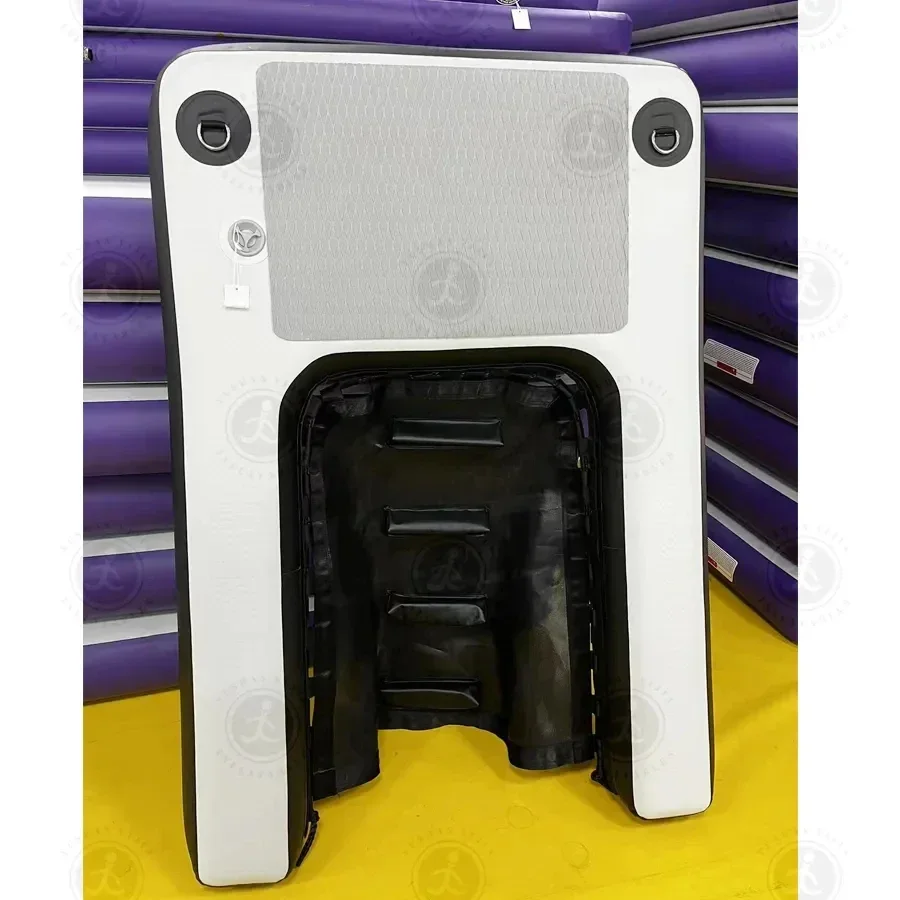 Stock Rampa galleggiante gonfiabile nera per cani di grandi dimensioni - Animali domestici che nuotano fino a 220 libbre Cani di grandi dimensioni - Scale gonfiabili per barche, muelle