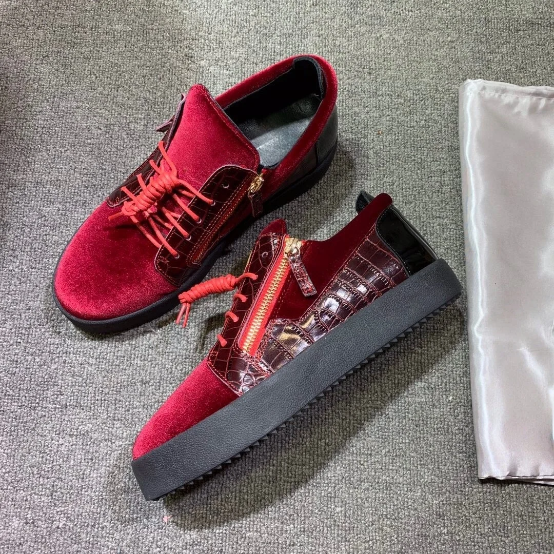 

Top Hight Quality Casual Sneakers For Men and Women Real Leather Brand Designer Unisex Tennis Shoes GZ Zipper Loafer Shoes G1396