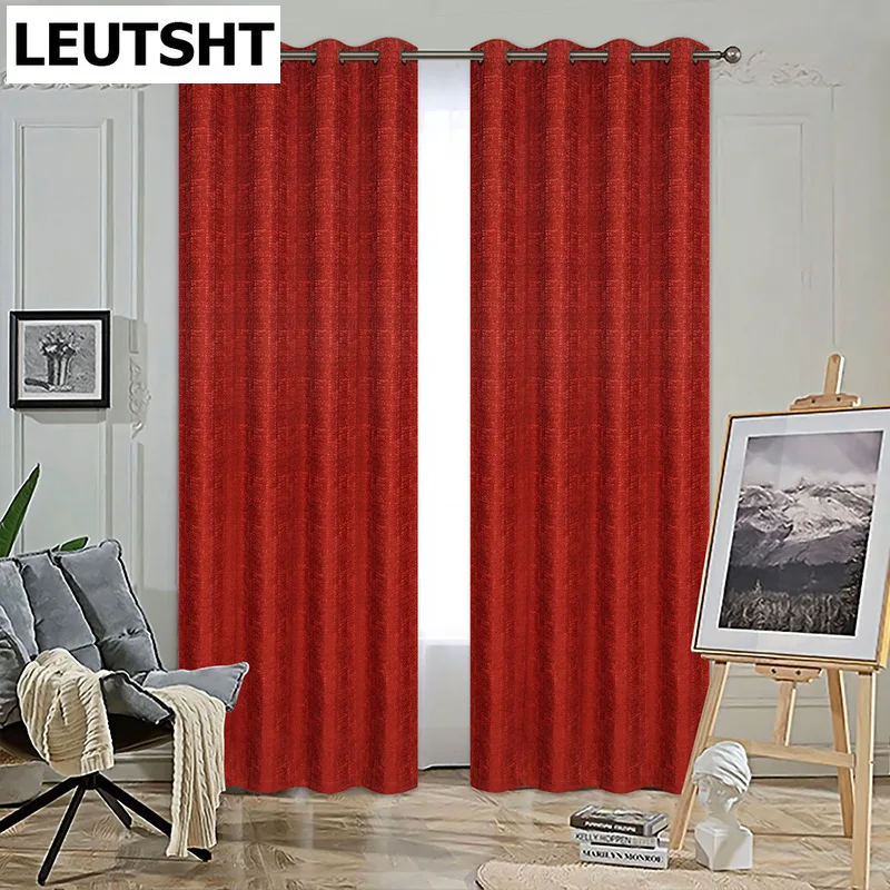 New Modern Curtains for Living Room Bedroom Red Irregular Jacquard Curtain  Kitchen Window Home French Windows