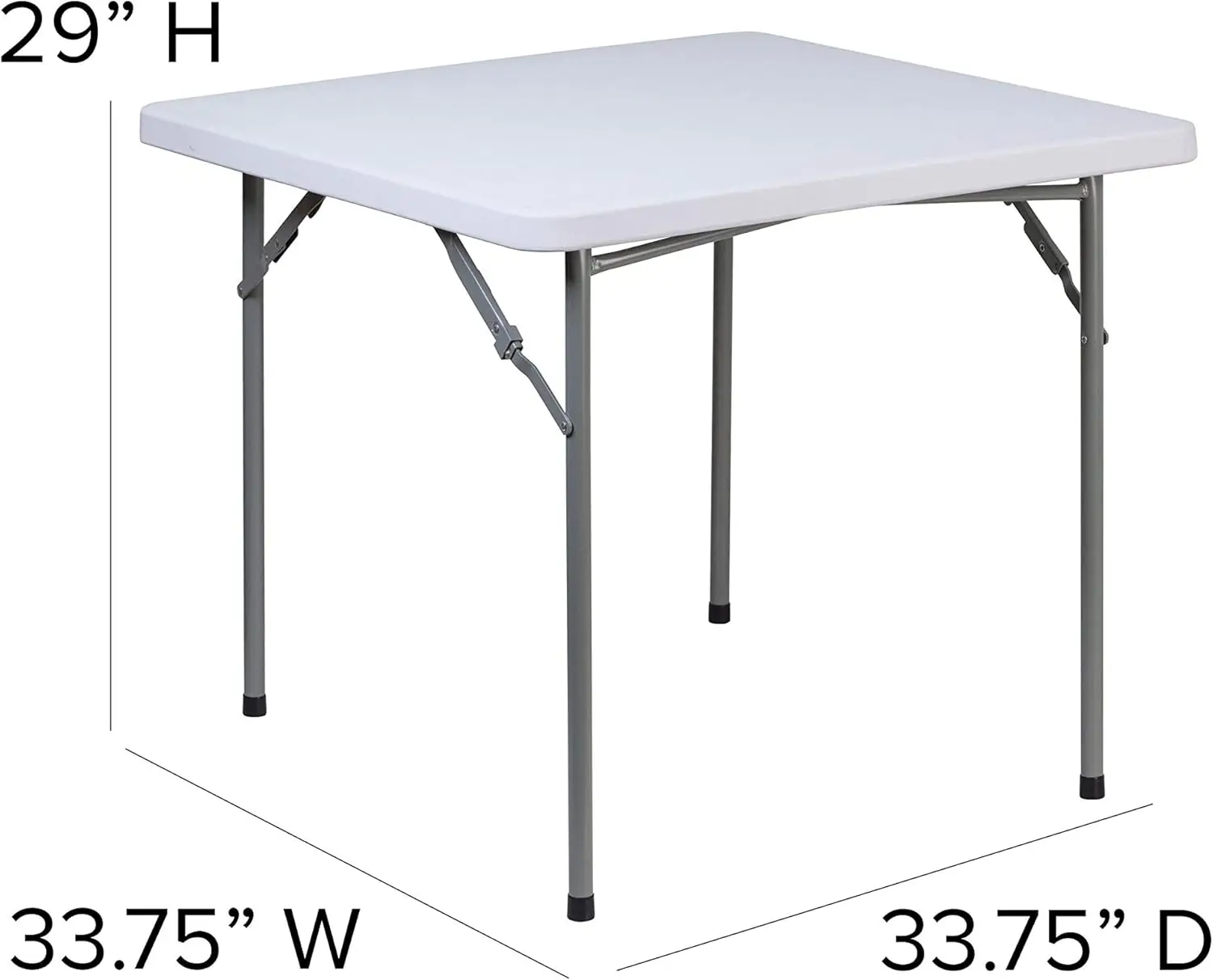 2.81-Foot Square Granite White Plastic Folding Table - Card Table/Game Table