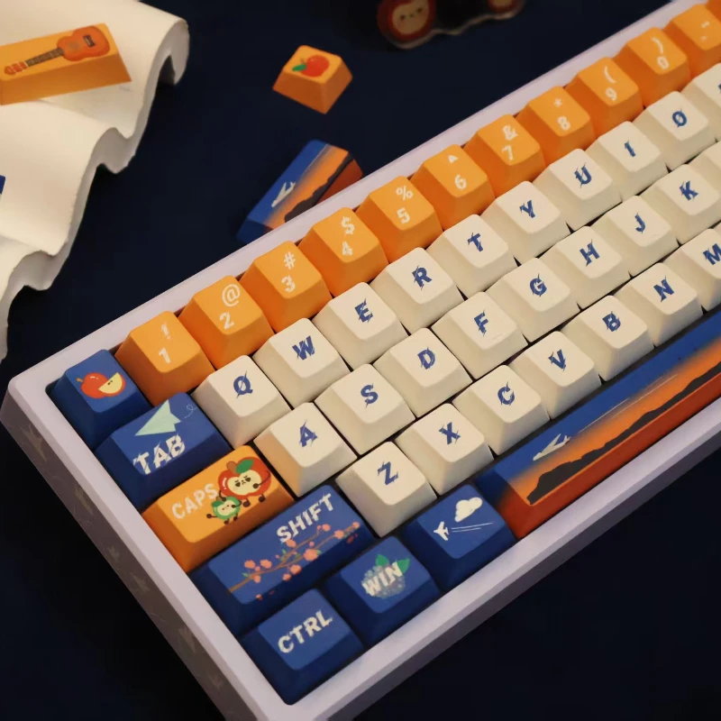 

Оригинальные колпачки для клавиш Caleb Impression, колпачки для клавиш с сублимационной вишневым профилем из ПБТ для механической клавиатуры, декоративные колпачки для клавиш в стиле аниме на заказ