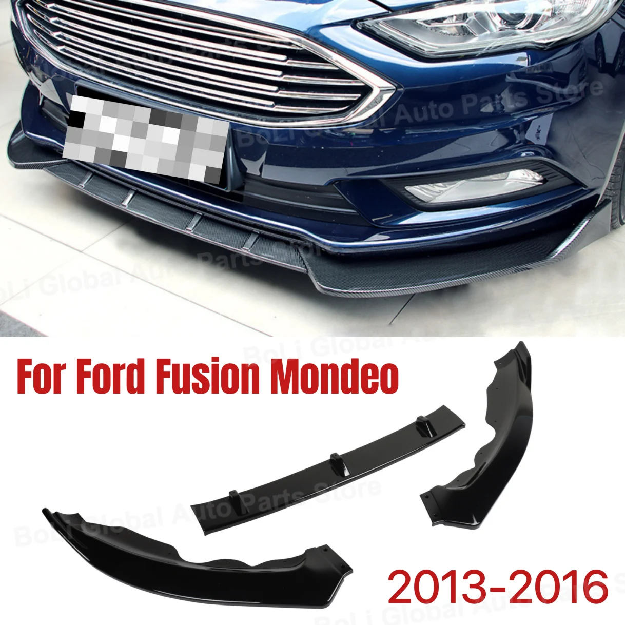 For Ford Fusion Mondeo 2013 2014 2015 2016 Car Front Bumper Splitter Lip Diffuser Body Kit Spoiler Guard Car Accessories