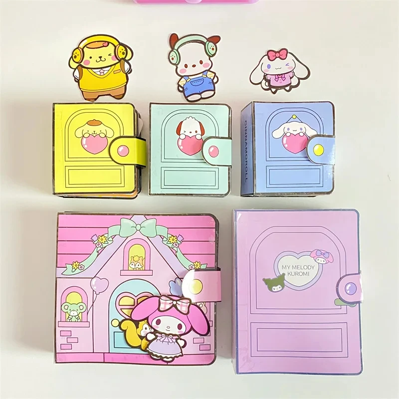 Sanrio DIY Stationery Quiet Book Kuromi Cinnamoroll Anime Peripheral Toys Anti-Stress Children Stress Quiet Book Toys Gifts