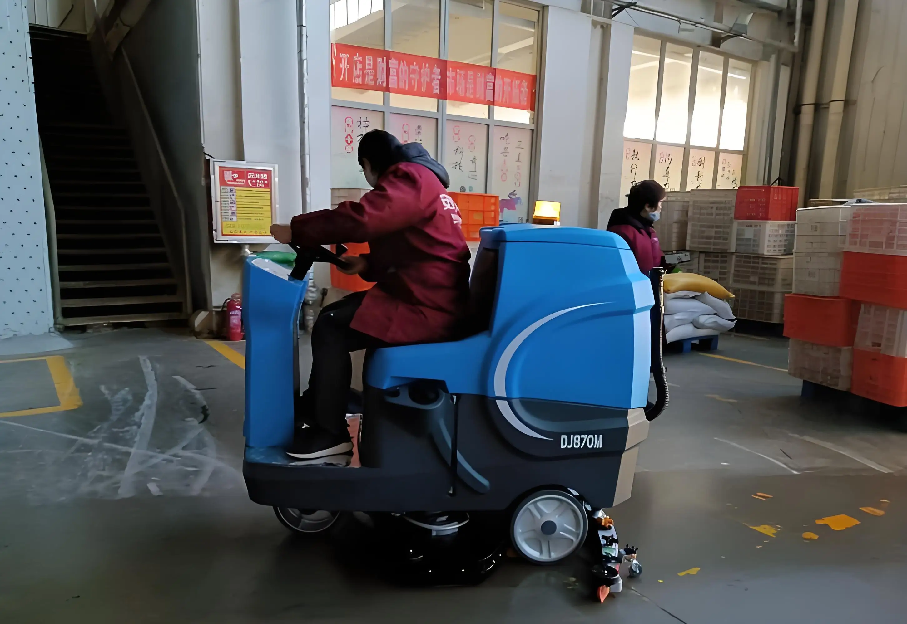 SP-770 Electric Auto-Orbital Rotary Scrubber Floor Cleaning Machine Double Brush Plate for Epoxy Cement Marble Floors