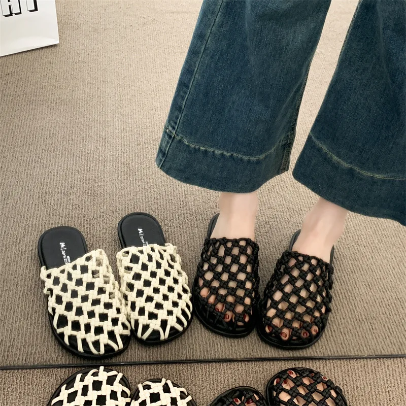 

Resort-Ready Braided Slides: Ultralight Weave Construction W/ Seamless Edge & Arch Support System - All-Terrain Comfort