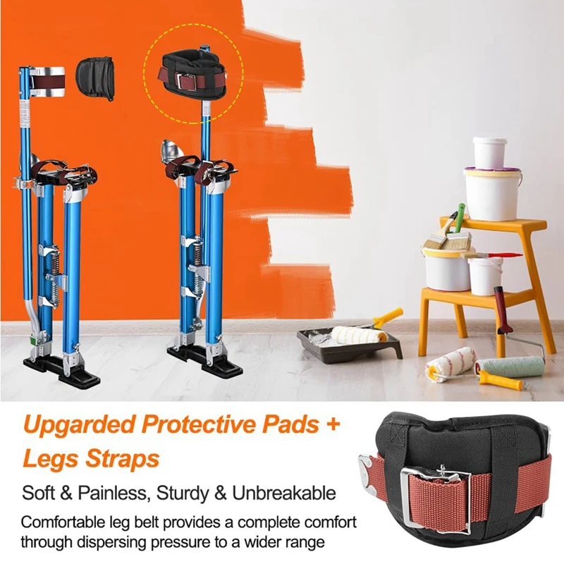 4 Packs Drywall Stilt Accessories Comfort Stilt Pads Protective Padded Leg Bands,Nylon Adjustable Stilt Leg Straps