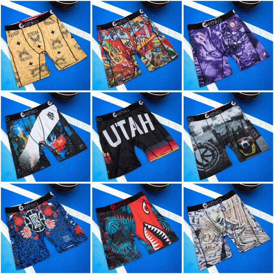 ETHIKA Men Boxers Shorts Breathable Mesh Crotch Mens Boxers Plus Size Man Underwear Underpants Soft Skin-friendly Men's Panties