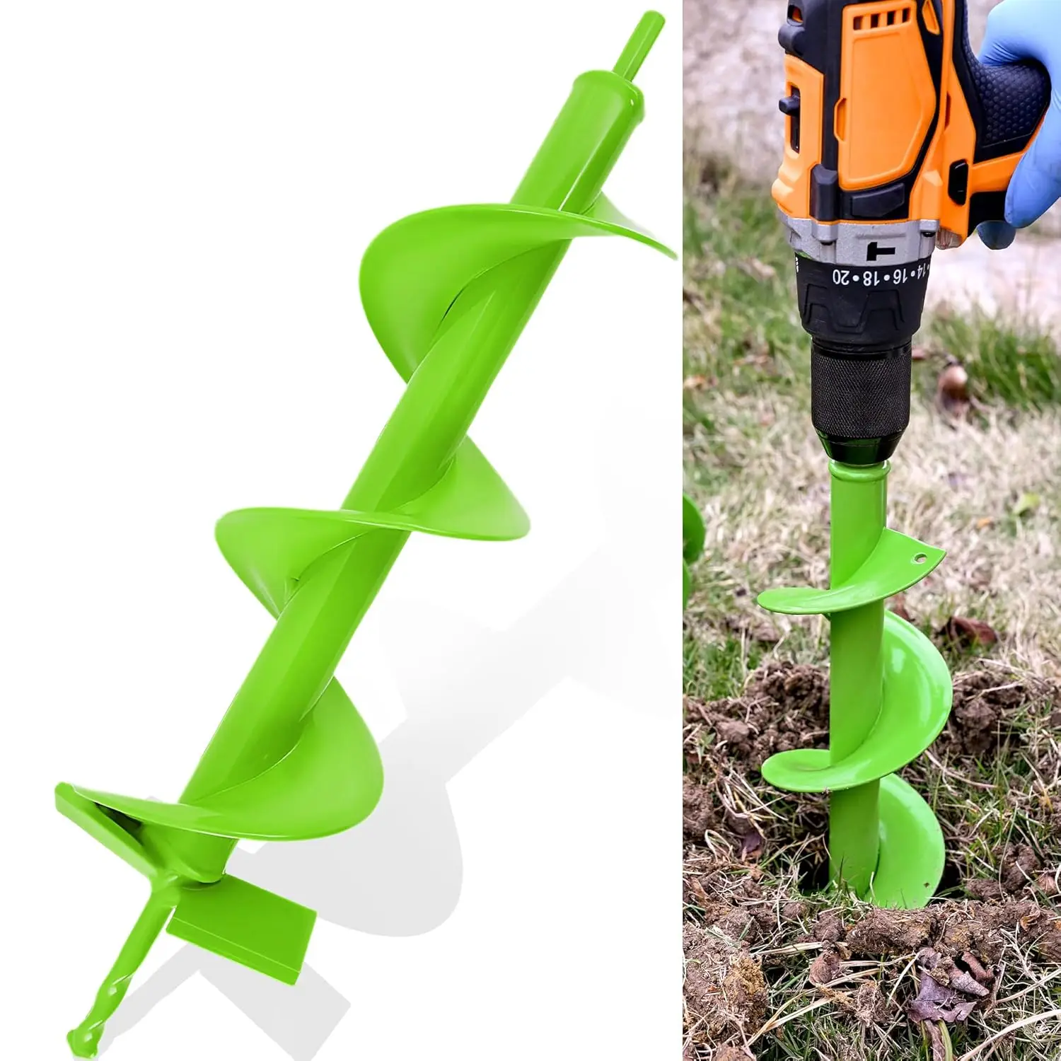 

16" x 4" Heavy Duty Spiral Auger Drill Bit for Planting, Post Hole Digger Tool for Garden and Flower Bedding
