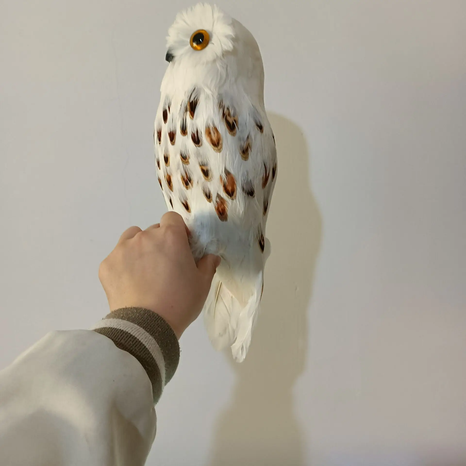 

big Foam&Feathers white&brown Night Owl Model Handicraft Home Garden Decoration Gift a2762