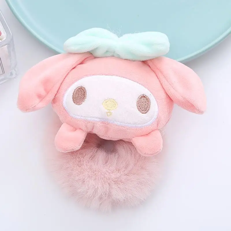 Sanrio Plush Hair Band for Kids, Brinquedo bonito, Pompom, Purin Headdress, My Melody, Cinnamoroll, Hello Kitty, Presentes de aniversário para meninas, Novo, 2024