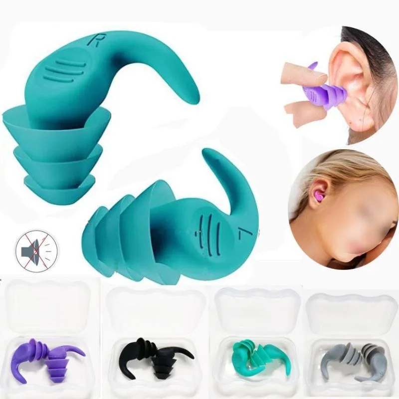 1 Pair Silicone Sleeping Spiral Ear Plugs Sound Insulation Ear Protection Earplugs Anti-Noise Plug for Travel Noise Reduction