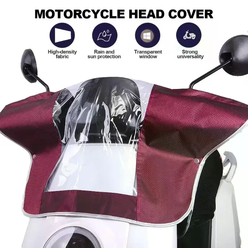 Electric Scooter Dashboard Rain Cover Transparent Window Zipper Waterproof Dustproof For E Bike Daily Commuting Riding
