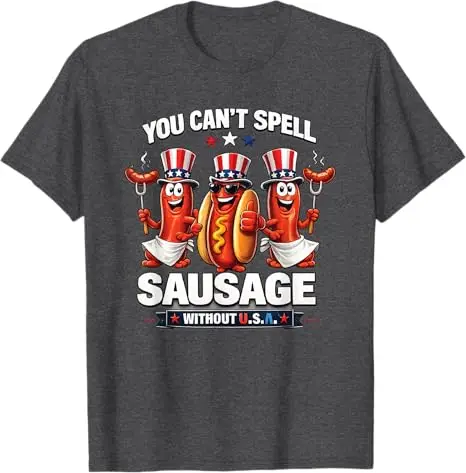 Du kannst die Wörter „Wurst ohne USA“ nicht aufreißen, wenn du das 4. Juli Amerika-Flaggen-T-Shirt Y2k „Stolzer Amerikaner“ mit patriotischem Grafik-Aufdruck für Herrenkleidung nennst. – Detail 10