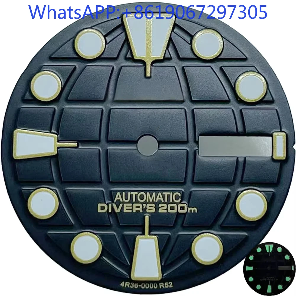 

Black Blue Web Pattern Convex Watch Dial Suitable For NH36/4R Automatic Movement Green Lume Silver Gold nh35 Mod Parts