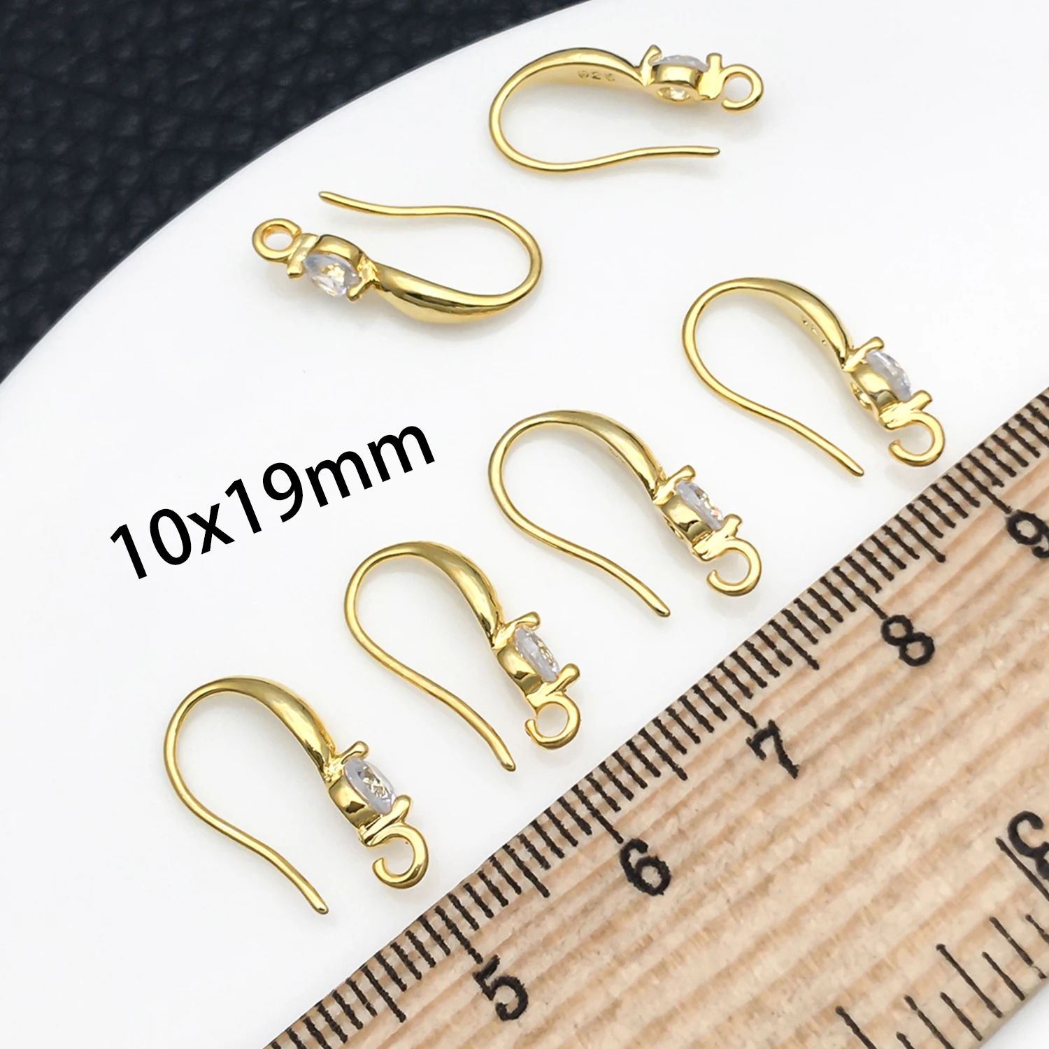 3pcs 10x19mm with Zircon Earring Hooks Wires Brass Material DIY Jewelry Making Accessories Handmade Earrings Findings ﻿