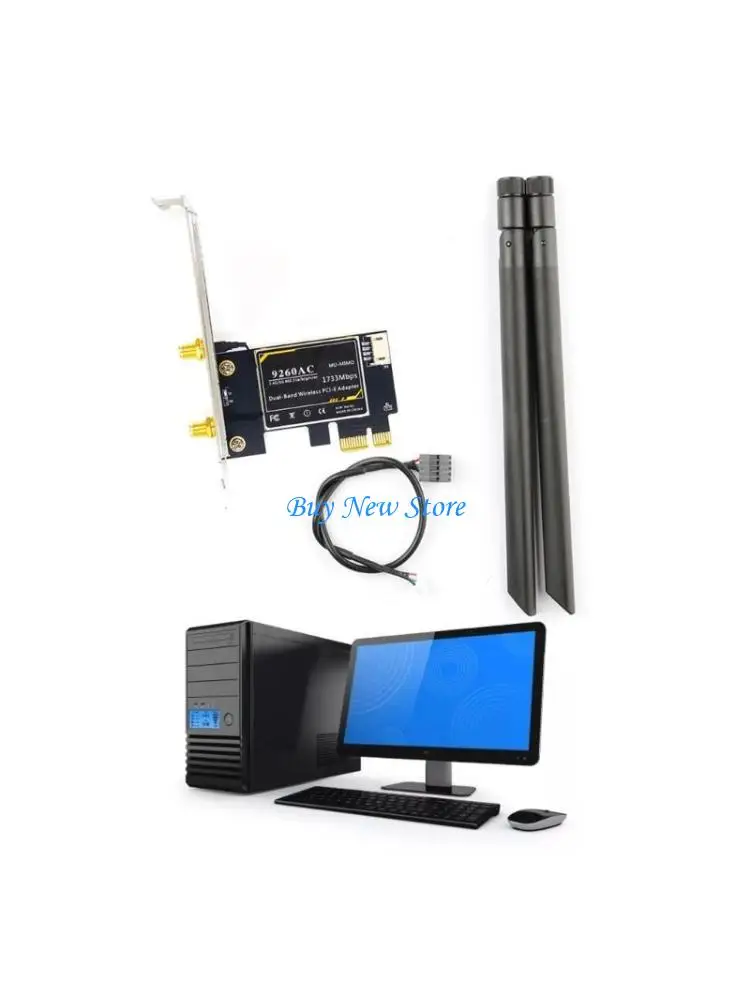 

20ce 9260AC 1730M Беспроводная сетевая карта 2.4/5 ГГц двойной гигабит-адаптер Wi-Fi Bluetooth-Comentible5.0 PCIe +Антенны