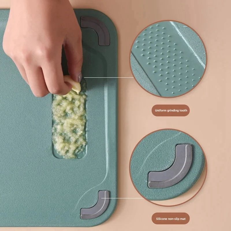 Multifunctional Kitchen Cutting Board-Double-Sided Stainless Steel and Plastic, Vegetable Cutting Board, Rolling Panel,-ABAM