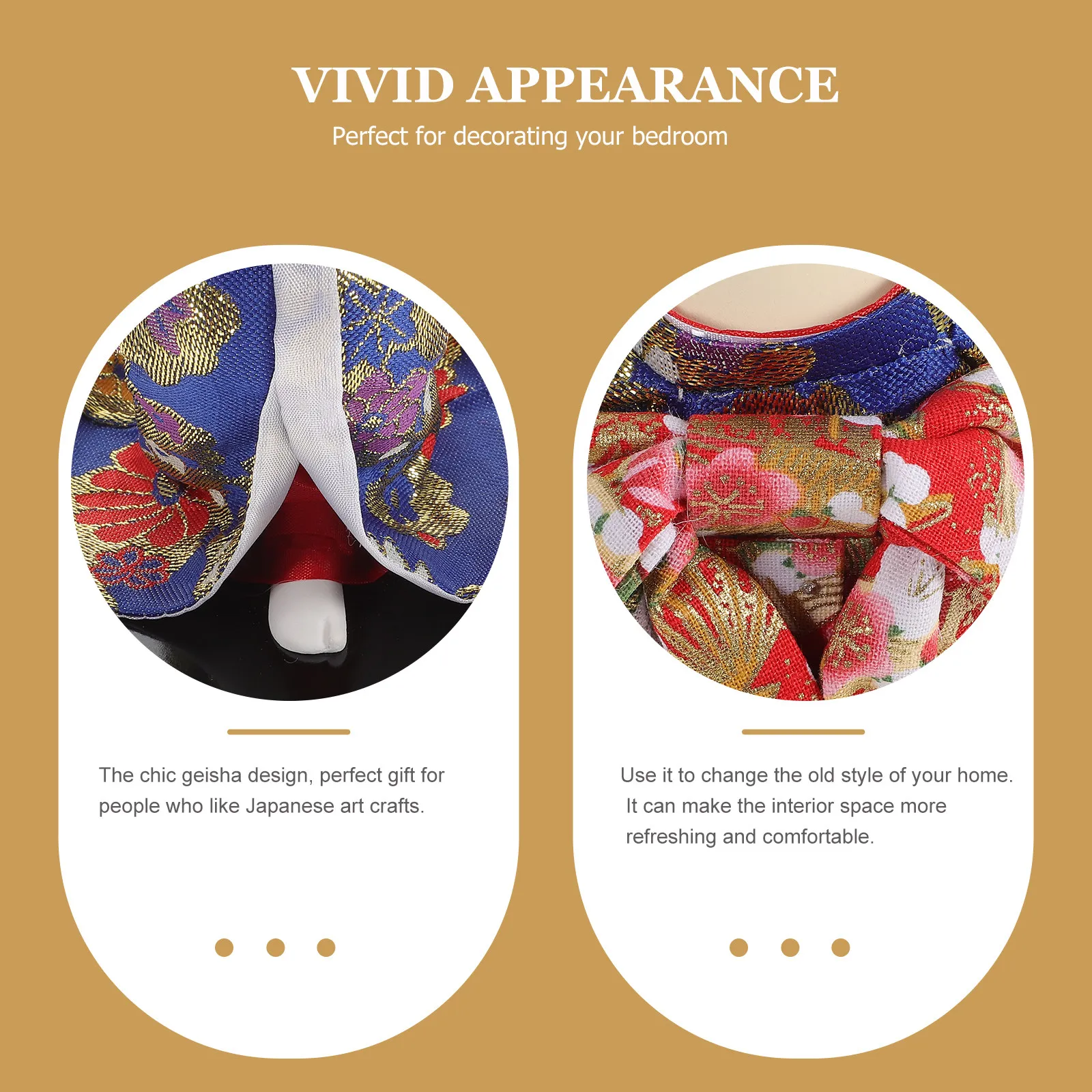 

1 шт. японская фигурка гейши, легкое украшение для рабочего стола, декор для гостиной, спальни, настольное украшение