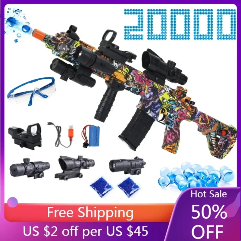 2024 New Automatic M416 Gel Ball Gun Electric Burst Gel Water Bomb for Outdoor Activity Game Shoot Weapon Toy Gun Soft Bullet