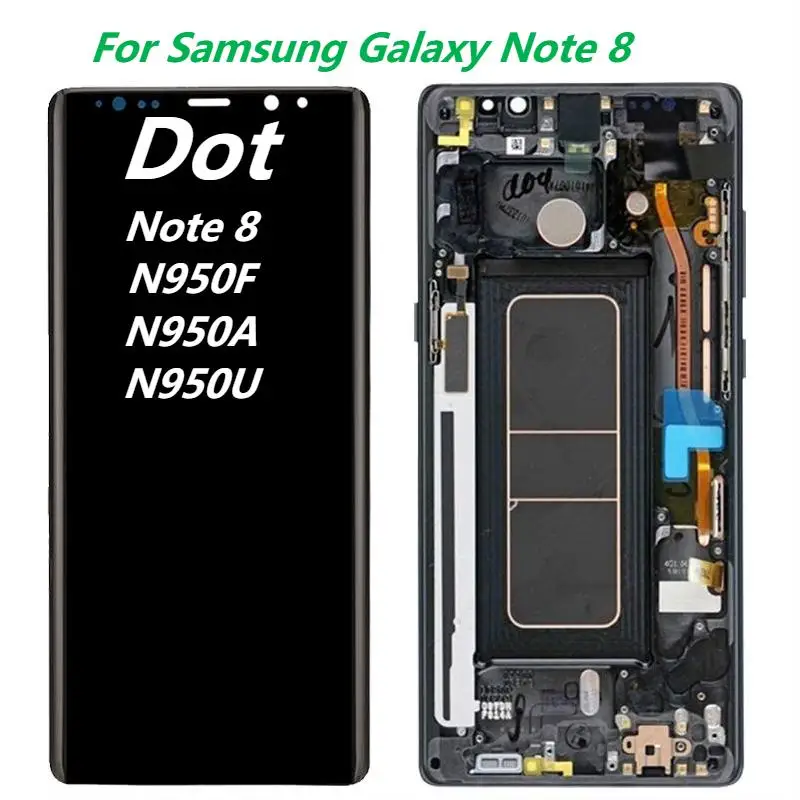 

Оригинальный AMOLED 6,3-дюймовый экран N950F для Samsung Galaxy Note 8, ЖК-дисплей с рамкой SM-Note 8, N950A, сенсорный экран