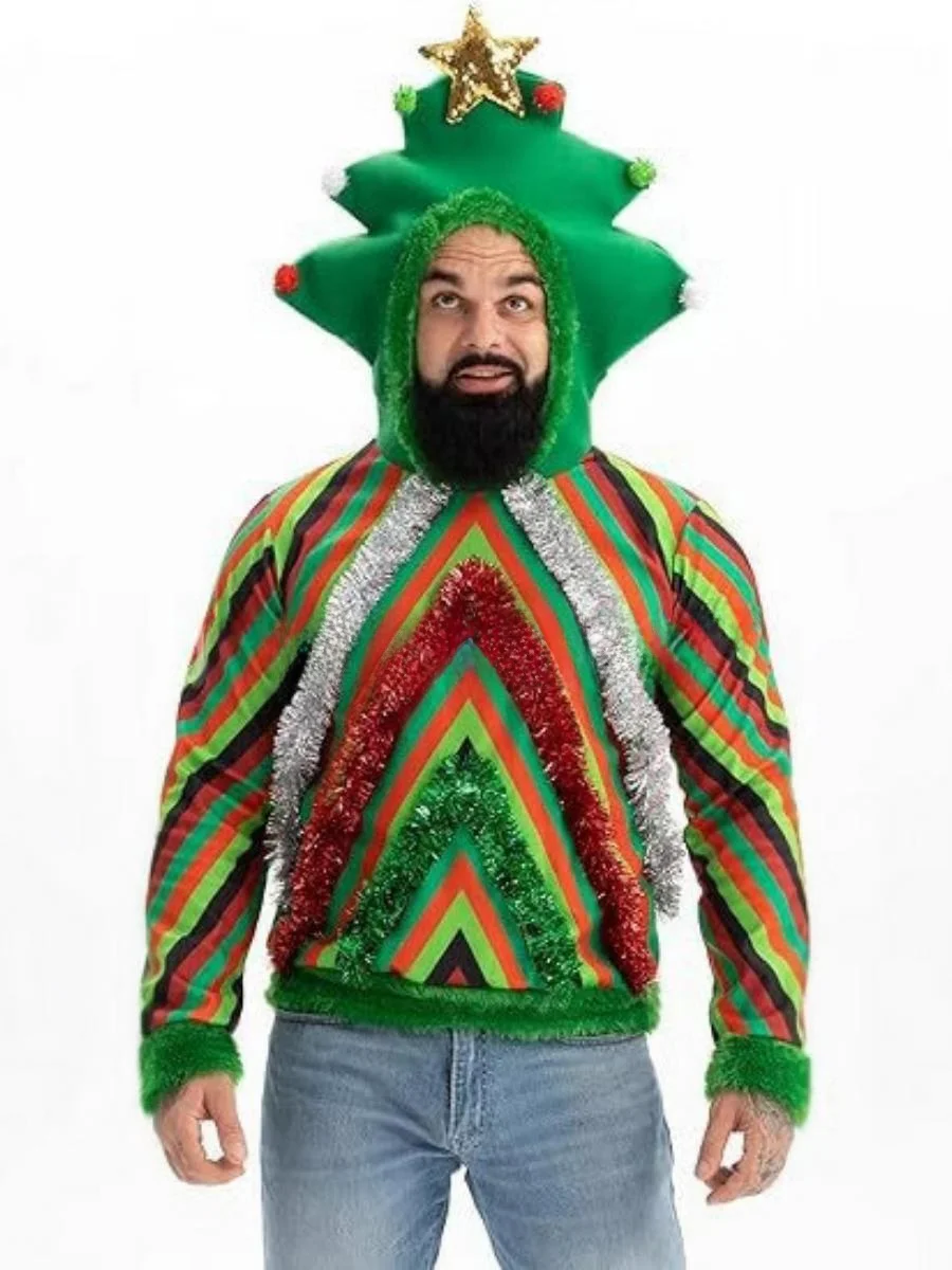 جديد Cisas loween Cisas Tree هوديي أعلى الأداء زي مادة البوليستر مرحلة الأداء الملابس للنساء