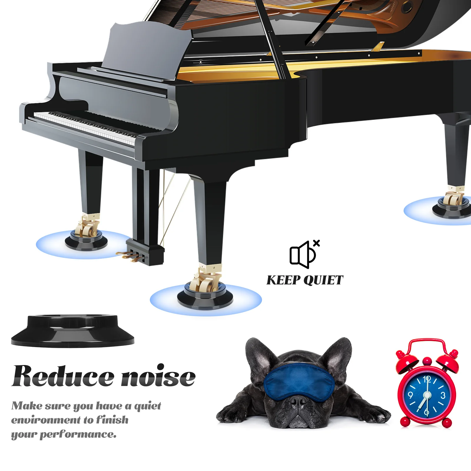 

8Pcs Piano Foot Floor Protector Mats Non-Slip Thick Pads for Wood Tile Carpet Indoor Use Piano Foot Floor Pads