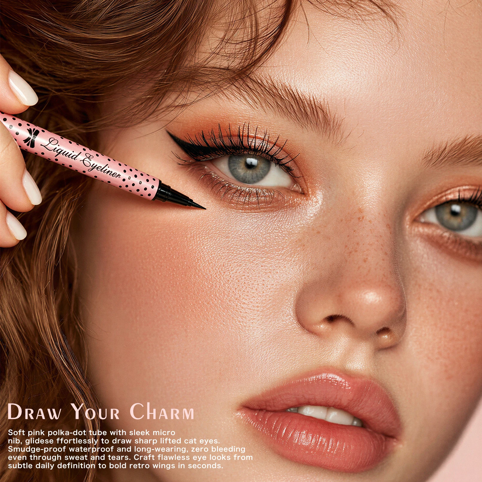 Black Waterproof Liquid Eyeliner Pen Smudge-Proof Long Lasting Soft Fine Tip Easy Drawing Eye Makeup for Smooth Application