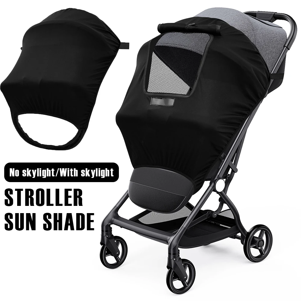 Parasol para cochecito, accesorios universales para cochecito de bebé, protección solar transpirable, dosel para cochecito, sombrilla ligera para cochecito, color negro